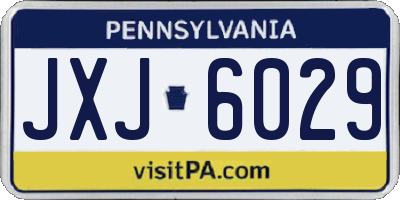 PA license plate JXJ6029