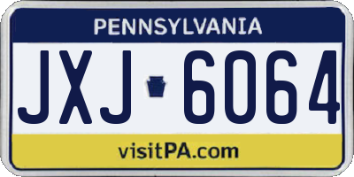 PA license plate JXJ6064
