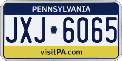 PA license plate JXJ6065