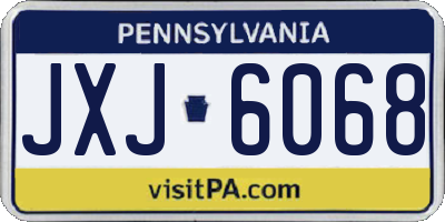 PA license plate JXJ6068