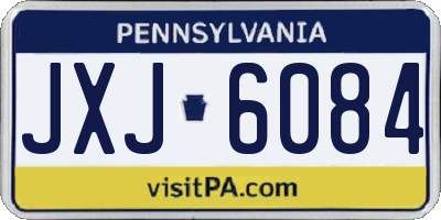 PA license plate JXJ6084