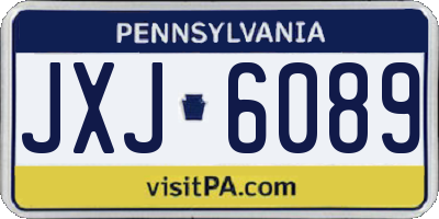 PA license plate JXJ6089