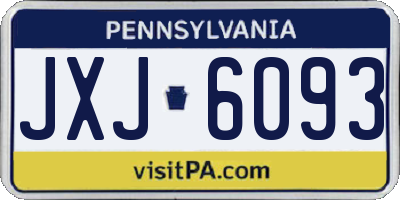 PA license plate JXJ6093