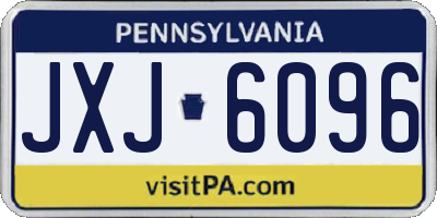 PA license plate JXJ6096