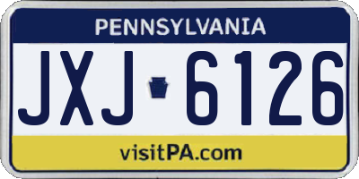 PA license plate JXJ6126