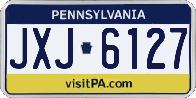 PA license plate JXJ6127