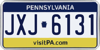 PA license plate JXJ6131