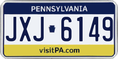 PA license plate JXJ6149