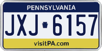 PA license plate JXJ6157