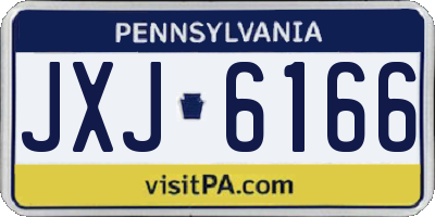 PA license plate JXJ6166