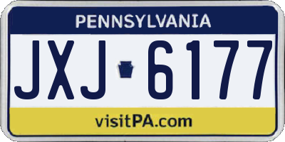 PA license plate JXJ6177