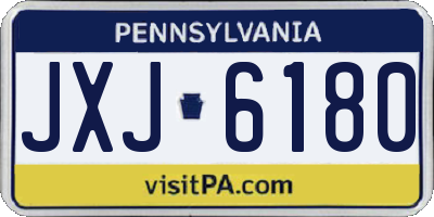 PA license plate JXJ6180