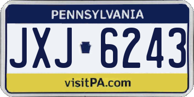 PA license plate JXJ6243