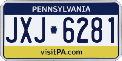 PA license plate JXJ6281