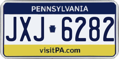 PA license plate JXJ6282