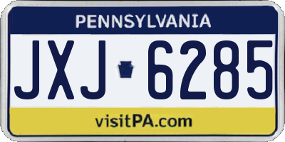 PA license plate JXJ6285