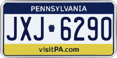 PA license plate JXJ6290