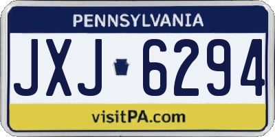 PA license plate JXJ6294