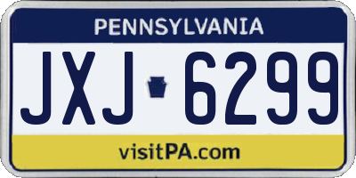 PA license plate JXJ6299