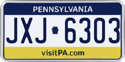 PA license plate JXJ6303