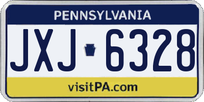PA license plate JXJ6328
