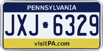 PA license plate JXJ6329