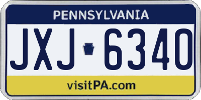 PA license plate JXJ6340