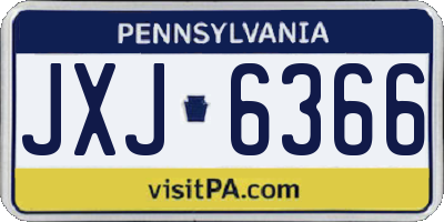 PA license plate JXJ6366