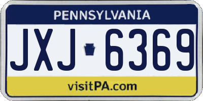 PA license plate JXJ6369