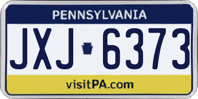 PA license plate JXJ6373