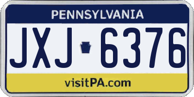 PA license plate JXJ6376