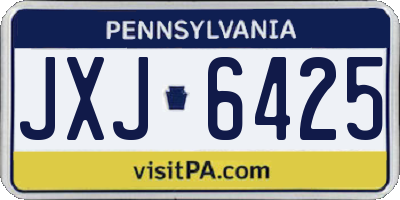 PA license plate JXJ6425