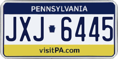 PA license plate JXJ6445
