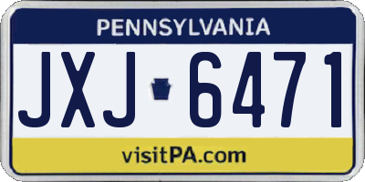 PA license plate JXJ6471