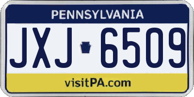 PA license plate JXJ6509