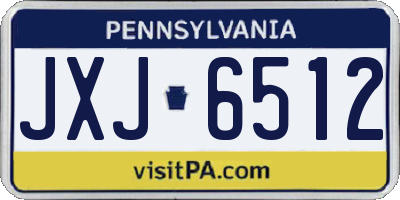 PA license plate JXJ6512