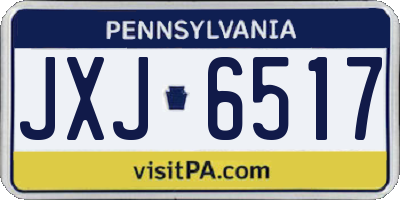 PA license plate JXJ6517