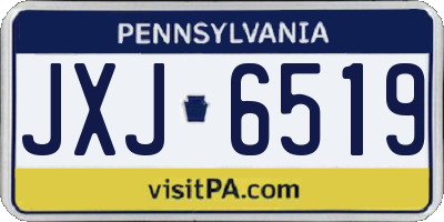 PA license plate JXJ6519