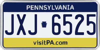 PA license plate JXJ6525