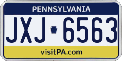 PA license plate JXJ6563