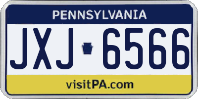 PA license plate JXJ6566