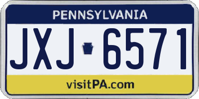 PA license plate JXJ6571