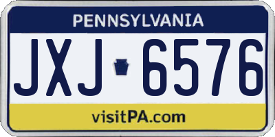 PA license plate JXJ6576