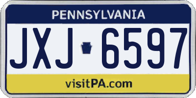 PA license plate JXJ6597