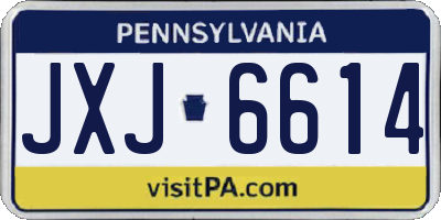 PA license plate JXJ6614