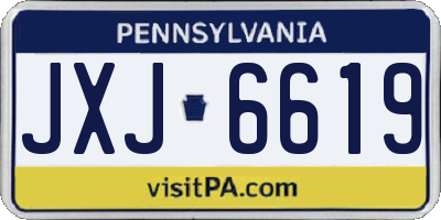 PA license plate JXJ6619