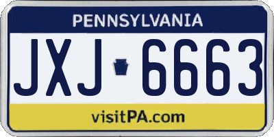 PA license plate JXJ6663