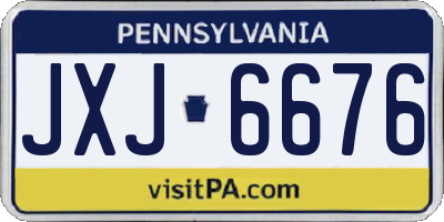 PA license plate JXJ6676
