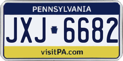 PA license plate JXJ6682