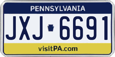 PA license plate JXJ6691